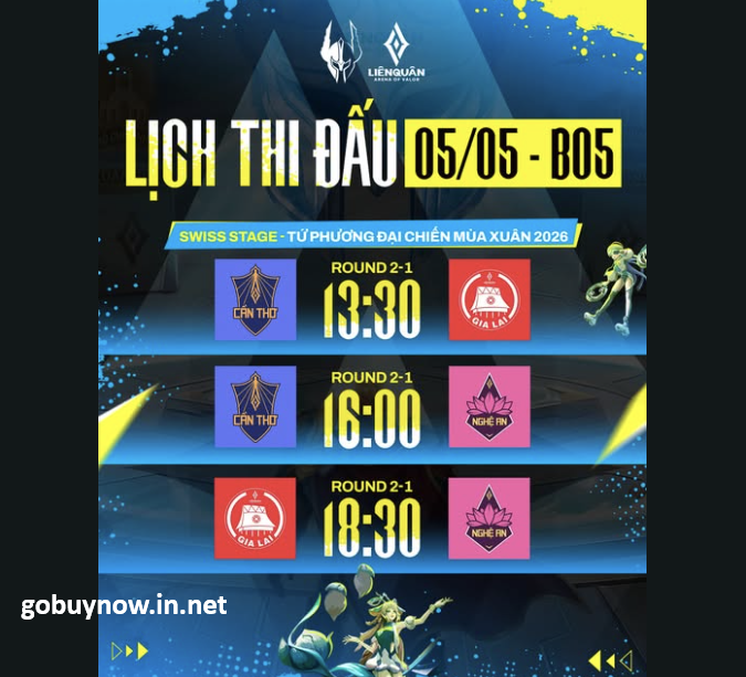 LỊCH TỨ PHƯƠNG ĐẠI CHIẾN MÙA XUÂN 2026 NGÀY 05/05 1 Screenshot 2026 05 05 121450